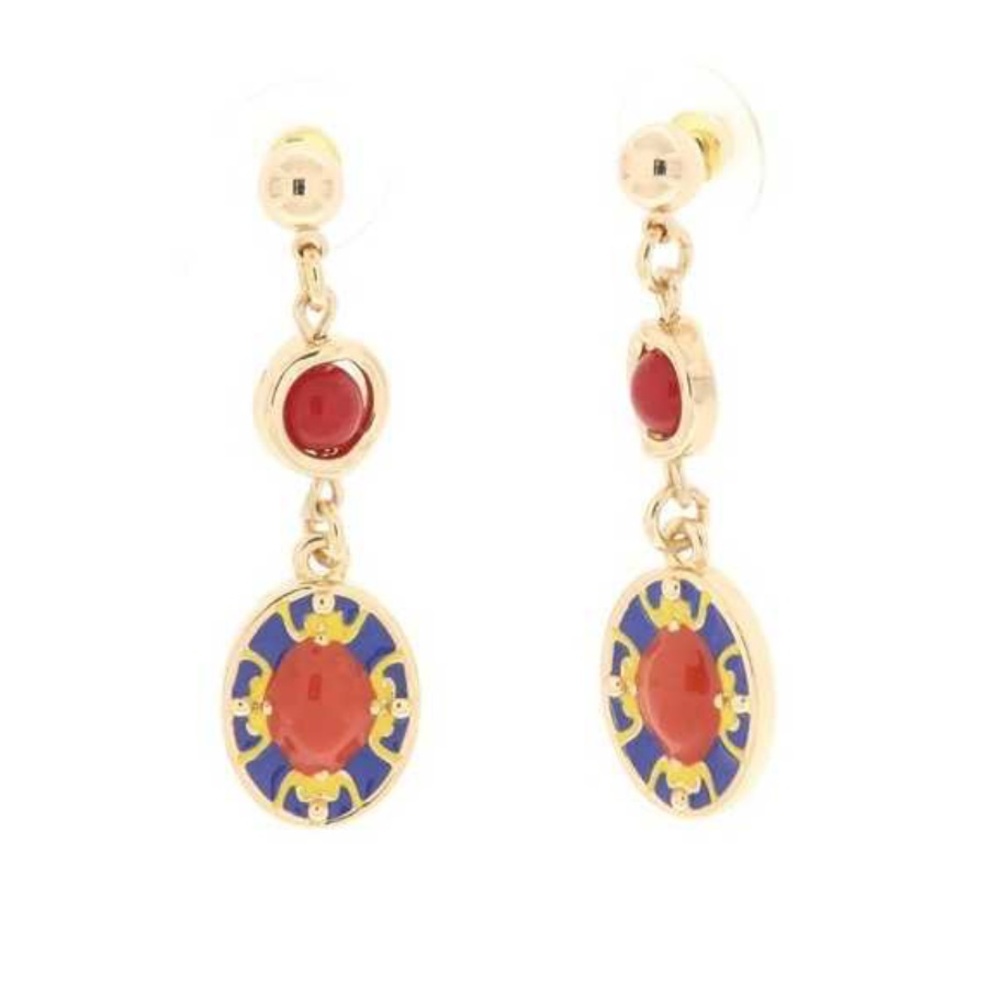Metal earrings with majolica pendant BRAND NEW Makes Great Gift From Italy